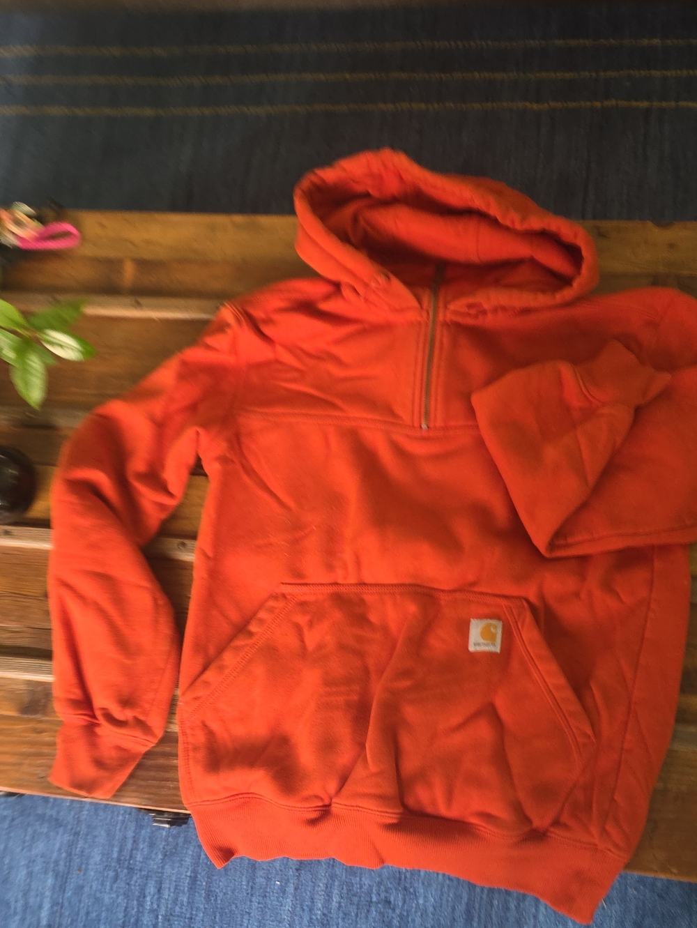 Carhartt Orange Zip-Front Hooded Sweatshirt